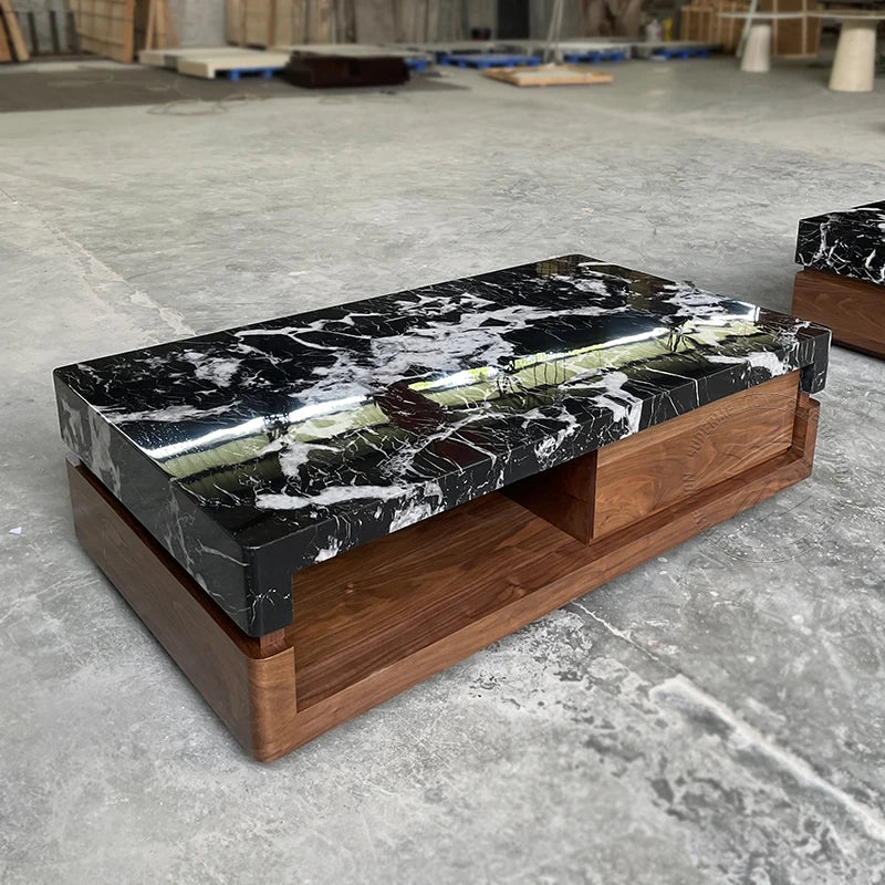 Drawers Minimalist Coffee Table Wood Modern Decoration Space Coffee Table Saving Aesthetic Mesas Bajas Postmodern Furniture