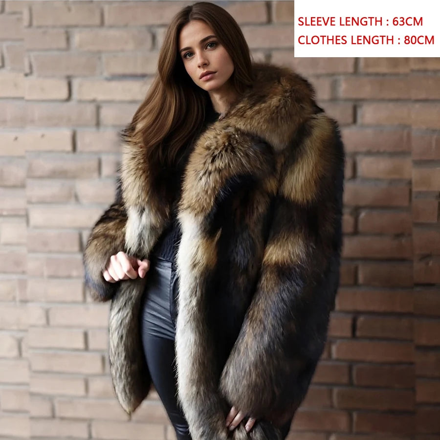 Natural Raccoon Fur Jacket With Collar Warm Winter Jackets For Women Real Fur Coat High Quality Genuine Fur Outwear