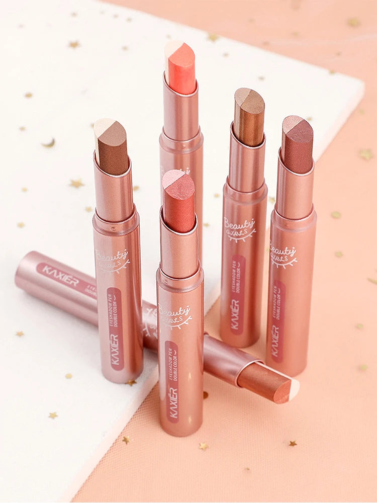 Gradient two-color eye shadow pen waterproof, sweat proof, not easy to smudge, pearlescent, fine shiny, lazy eye shadow...
