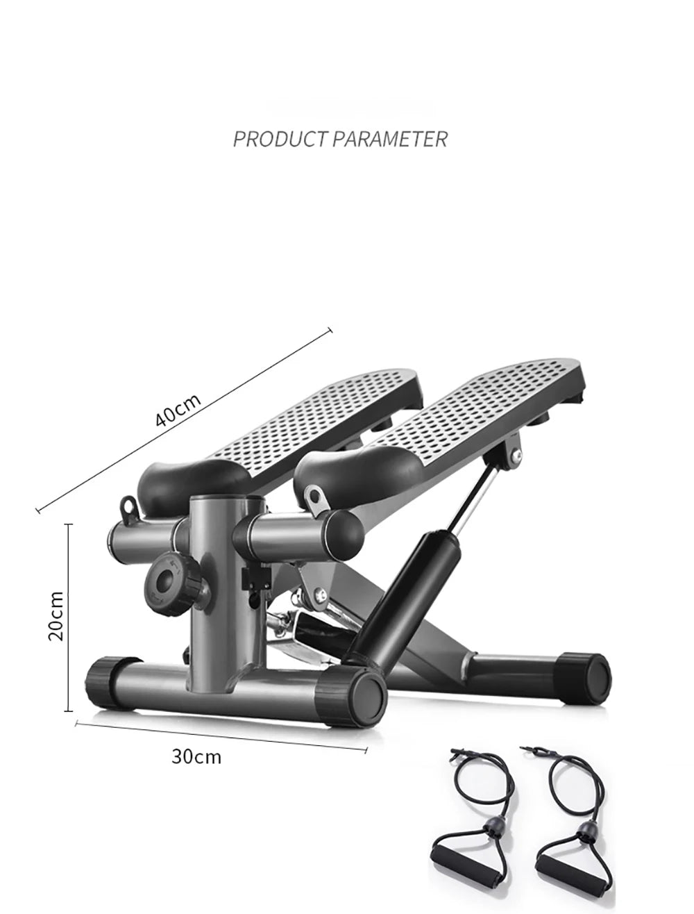 Mini Stepper Pedal Stepper Max 120kg Fitness Stepper LED Display Slimming Treadmill with Pull Rope Exercise Equipment