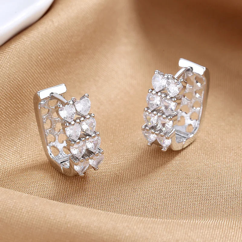 Wholesale Sweet Sapphire Earrings Jewelry Oval Shape Zircon Gemstone Stud Earrings Accessories Women Wedding Engagement...