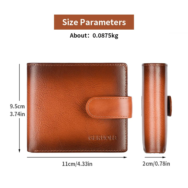 Compact genuine leather wallet, top-grain cowhide wallet with multiple card slots, RFID protection | Kimlud Premium Shirt