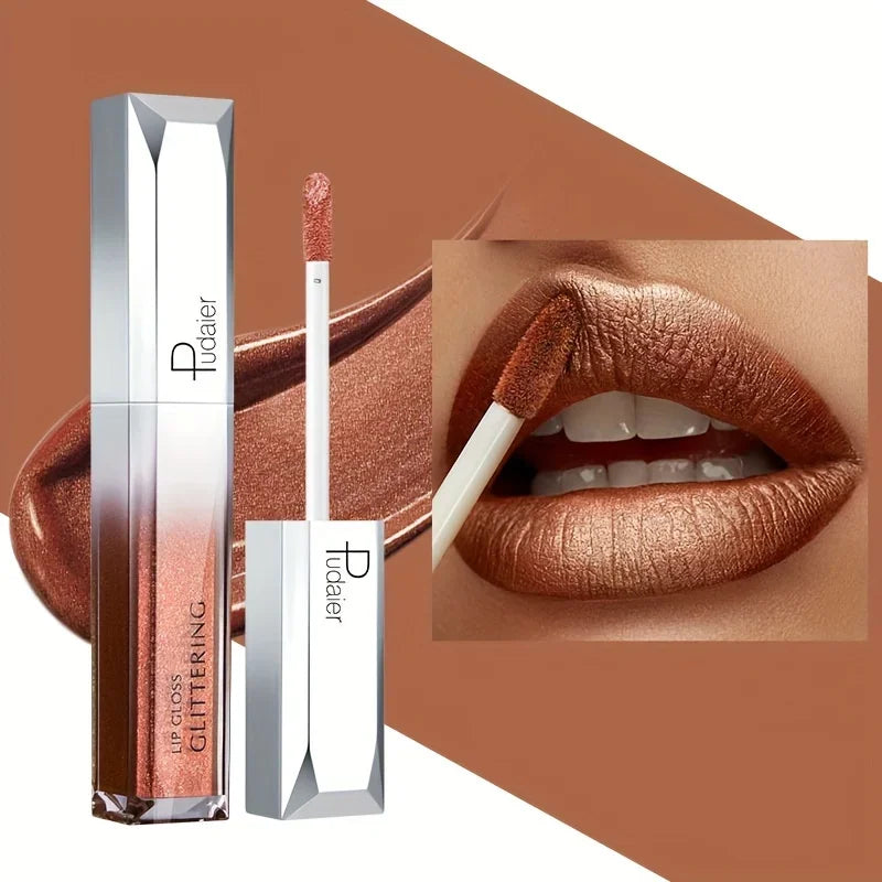 Sparkling Metallic Lip Gloss, Waterproof & Long-Lasting, Matte Lipstick Set, Non-Sticky, Party/Festival Makeup