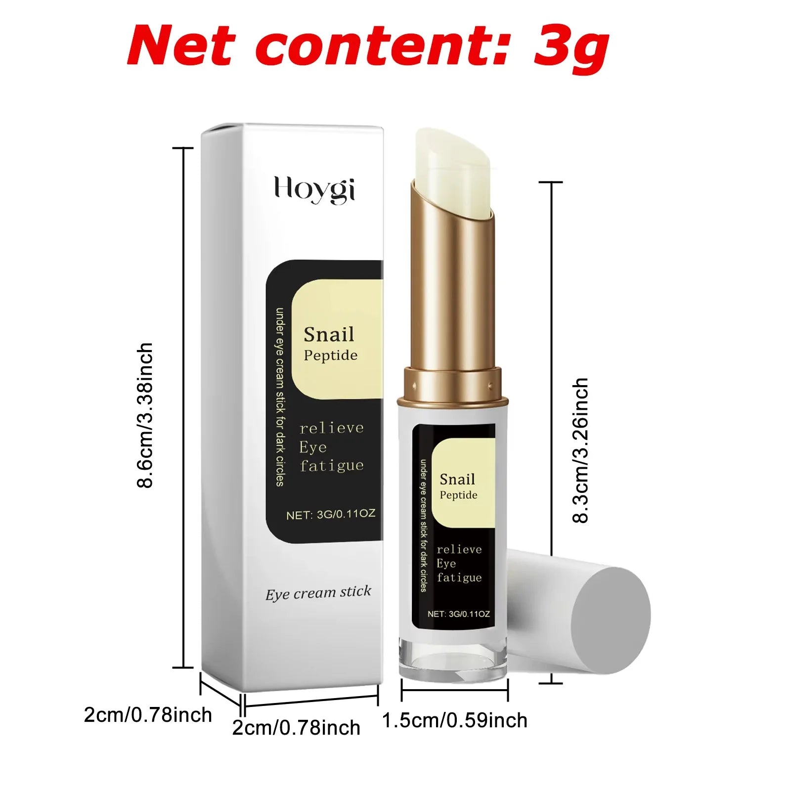 Snail Eye Cream Stick Collagen Fade Fine Lines Wrinkle Lightening Dark Circles Firming Eye Bags Puffiness Moisturizing...