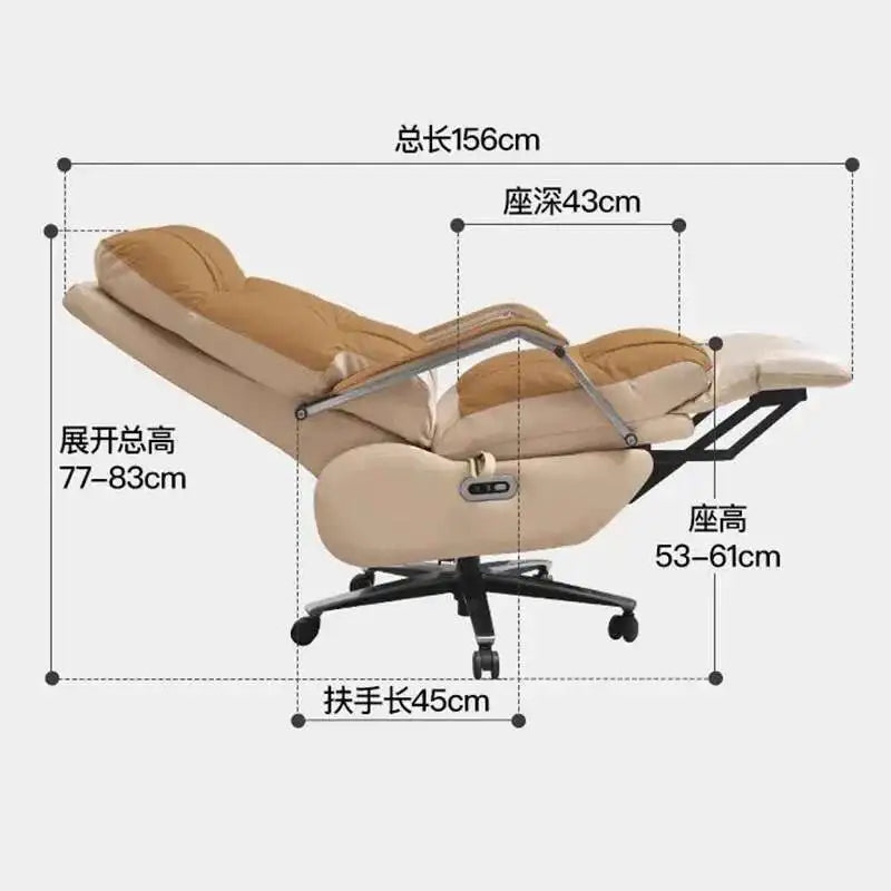 White Nordic Recliner Chair Ergonomic Bedroom Floor Modern Office Chair Working Conference Chaise De Bureau Office Furniture - Kimlud