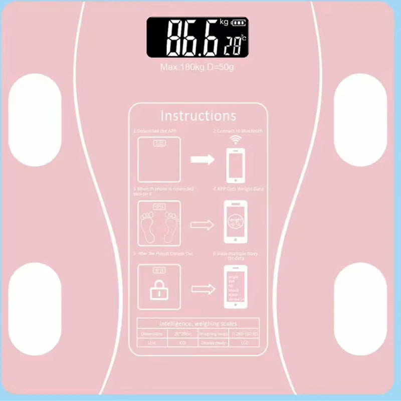 Body Fat Scale Smart Wireless Digital Bathroom Weight Scale Body Composition Analyzer With Smartphone App Bluetooth-compatible - Kimlud