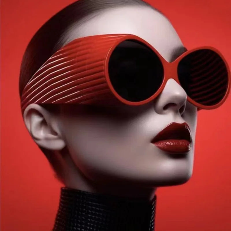 Fashion oversized round stage glasses outdoor beach travel sunglasses women sunscreen driving glasses daily wear beautiful women - Kimlud
