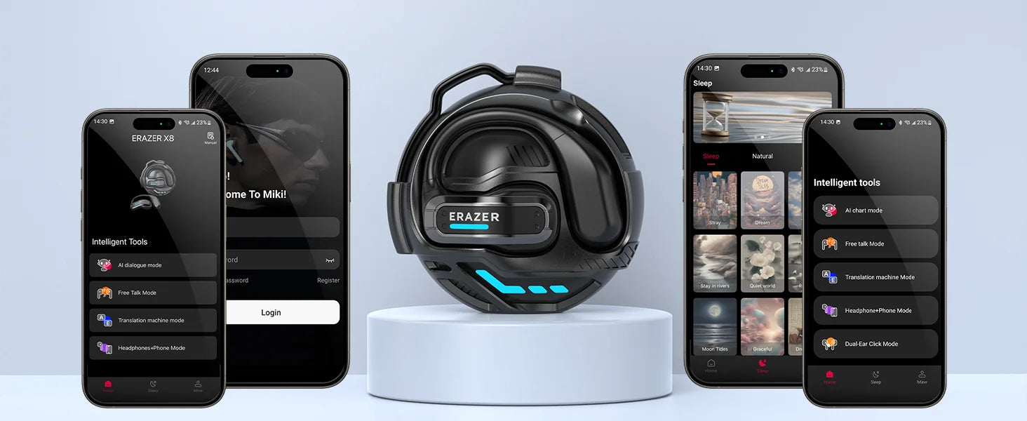 ERAZER X8 AI Translator Earbuds Gaming Bluetooth 5.4 Wireless Headphones Low latency HD Call Earphones with Mic Waterproof - Kimlud