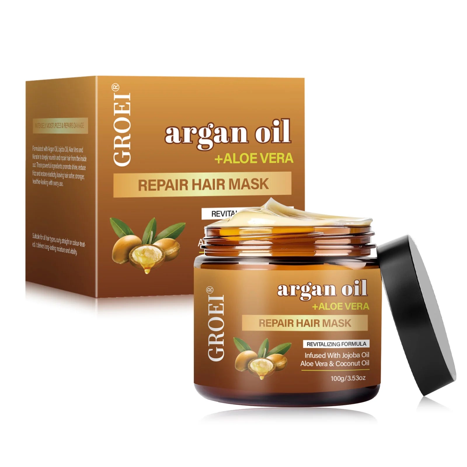 100G Argan Oil Hair Mask – Deep Repair and Hydration Treatment Restores Strength, Shine, and Elasticity for All Hair...