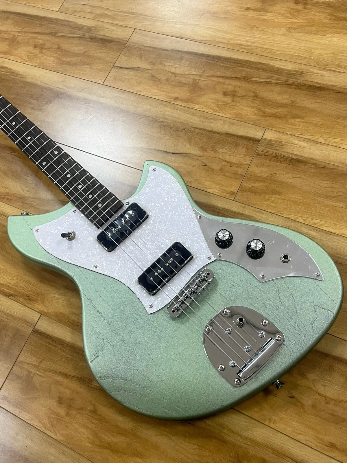Custom Sage Green electricguitar chrome hardware P90 pickup rosewood fingerboard Electric Guitar-Themed Gift Free...