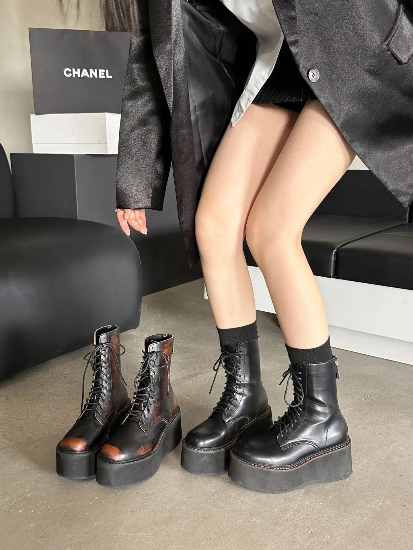2025 Thick-soled Women's Heightening Polished Retro Lace-up Small Short Muffin Bottom Wasteland Wind Platform Heels Boots