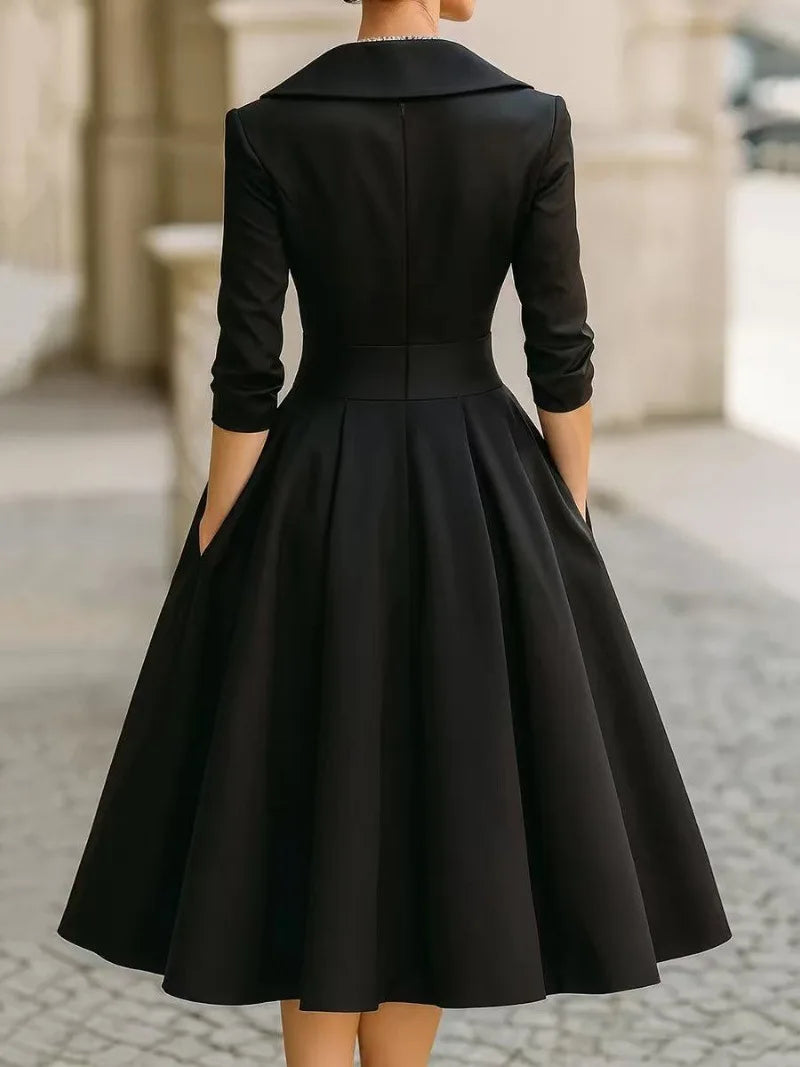 Women's Fashion Dress New Style V-neck Waist-hugging Makes You Look Slim And Elegant Long Sleeves Maxi Prom Dresses  For Women