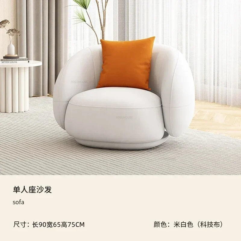 Curved Living Room Sofas Designer Beauty Salon Sofa Clothing Store Rest Area Reception Sofa Cream Style Living Room...