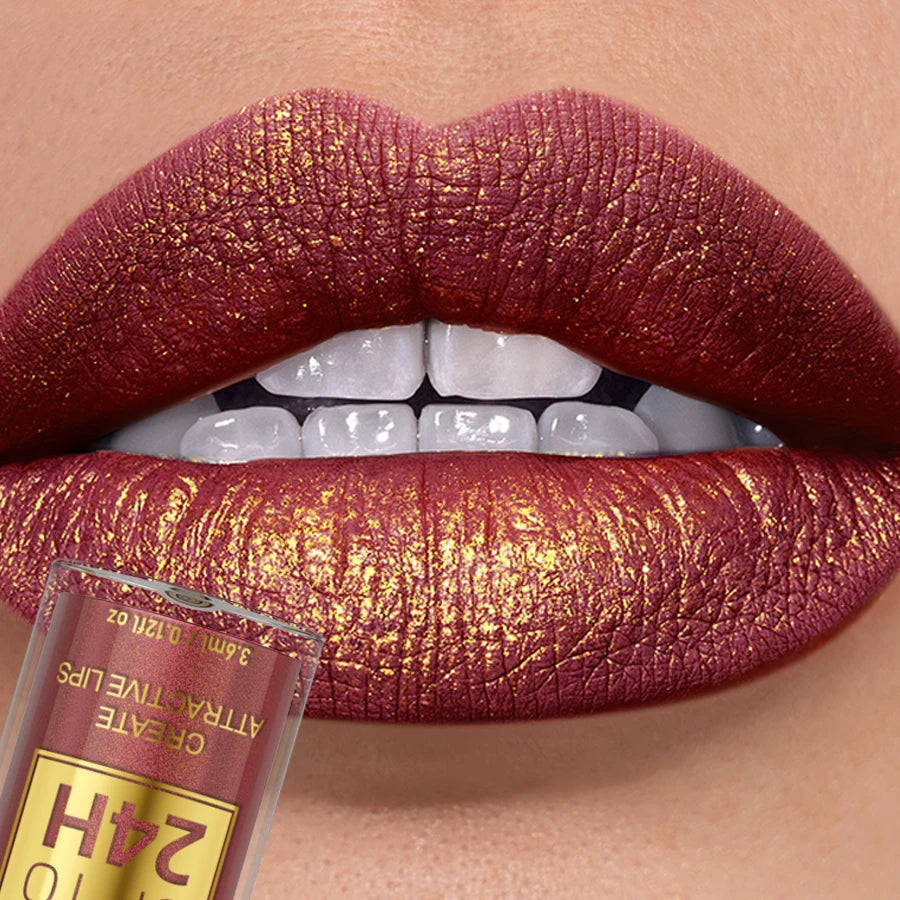 1PC Glitter Metallic 14 Colors Lip Glaze Shiny Long Lasting Lip Gloss Liquid Lipstick Korean Makeup Lip Oil Lip Tint...