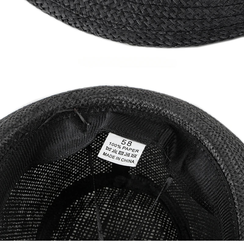 Women Beach Hats in Spring Summer British European and American Jazz Hats Men Fedoras Straw Hats Outdoor Travel Bucket...