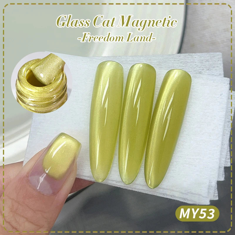 BORN PRETTY 10ml Pink Glass Bead Cat Magnetic Gel Nail Polish Spring Moonlight Jelly Crystal Semi Permanent Soak Off Manicure