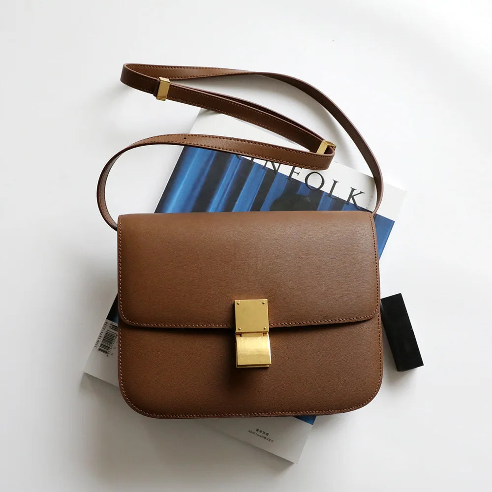 UBELLIN Large Women Handbag Bag Single Flap Lock Fashion Interior Compartment Solid Luxury Shoulder Bags Handbags 2024 - Kimlud