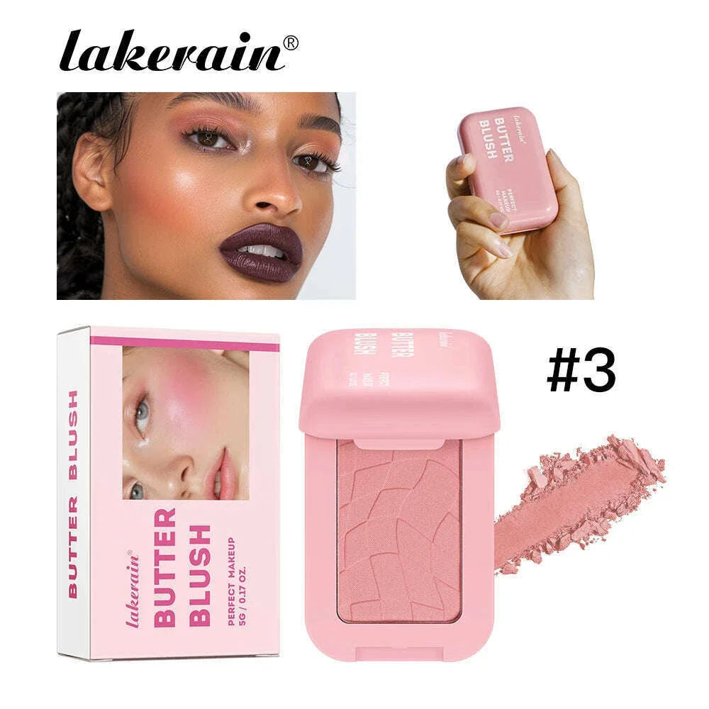 Butter Blush Single Color Matte Natural Cheek Tint Waterproof Face Contouring Cosmetics Blush Powder Face Soft Female Makeup
