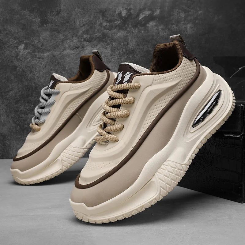 Men's Casual Sports Shoes, Fashionable Thick Soled Skateboarding Shoes, Trendy and Comfortable Men's Shoes Suitable for Outdoor - Kimlud