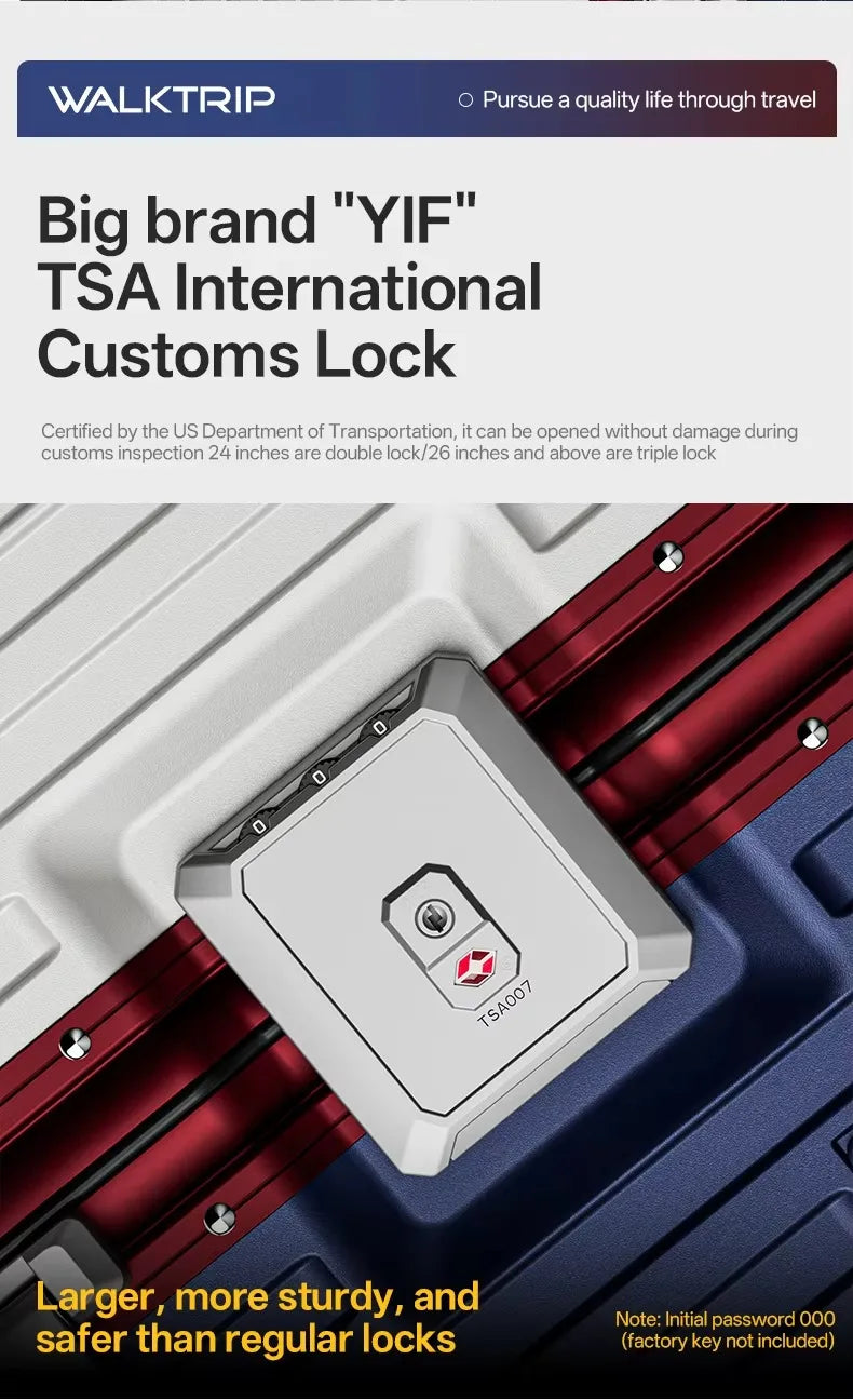 Luxury Travel Suitcase High Quality Upgrade Thicken PC Material Rolling Luggage with Aluminum Frame TSA Lock...