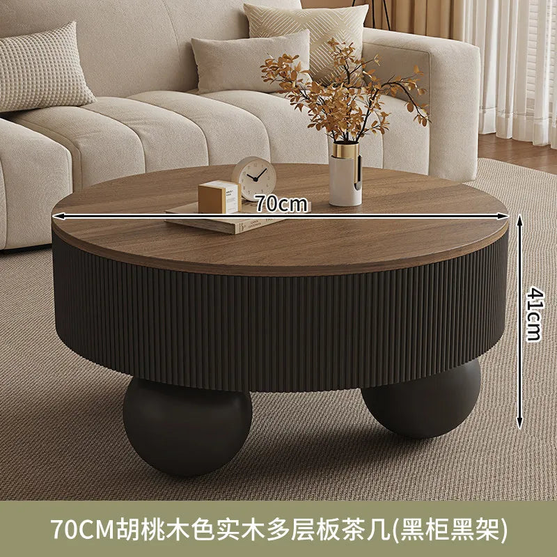 Round Designer Coffee Table Storage Nordic Aesthetic Minimalist Coffee Table Drawers Italian Simple Mesa Auxiliar Home...