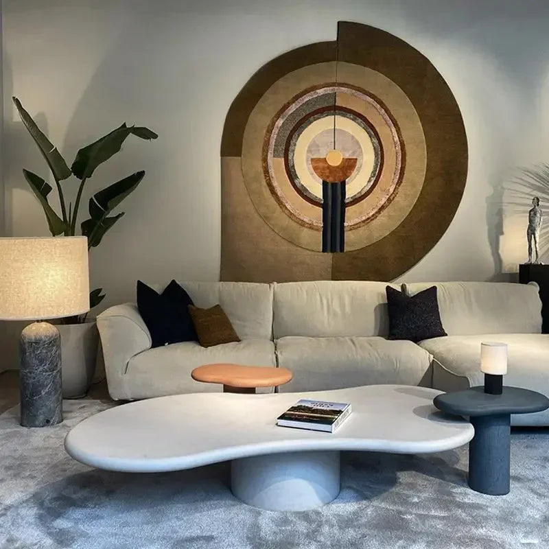 Nordic Wind Wood Art Coffee Table Aesthetic Living Room Cloud Shaped Tea Table 100/120/140/160cm Large Stolik Kawowy Furniture - Kimlud