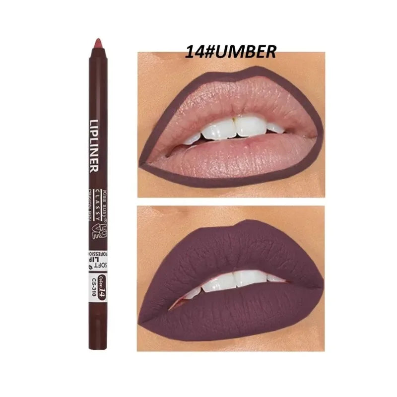 20 Color Waterproof Matte Lipliner Pencil Natural Violet Pro Lip Liner Makeup Nude Lips Contour High Pigment Lipstick Cosemetics