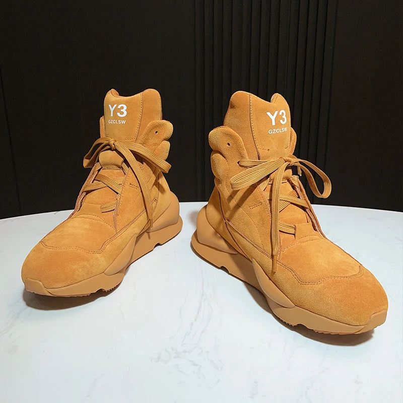 Handcrafted Sneakers Cowhide Leather Unisex Hand-painting High top Sports Running Shoes Of Men Warm Snow Boots Women Ankle Boots