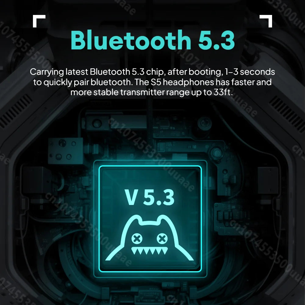 Zombie Cat S5 Bluetooth Headphone Touch Control Wireless Earphones ENC Noise Canceling Foldable Over Ear Headset Dual Connection