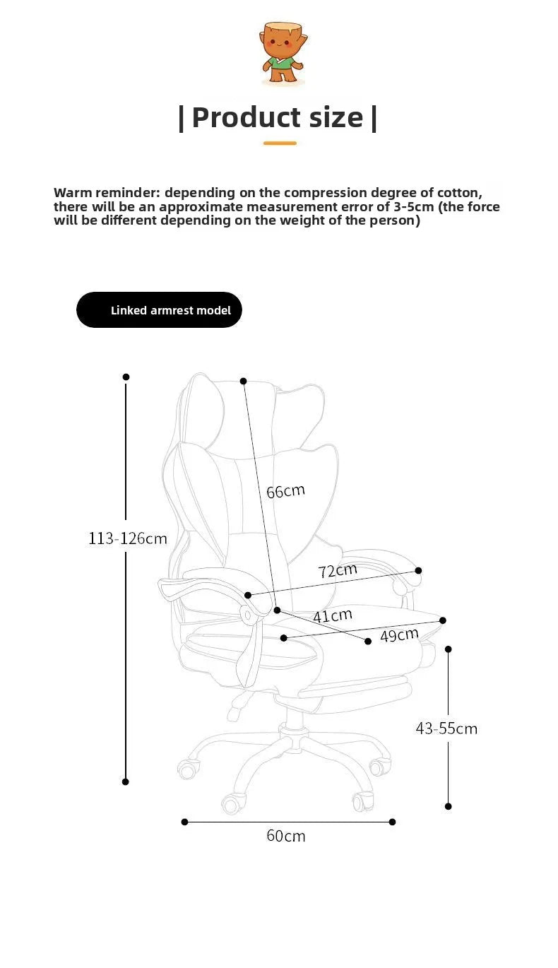 Lift Backrest Computer Chair Comfortable Sedentary Desk Sofa Chair for Boys Gaming Home Office Living Room Bedroom