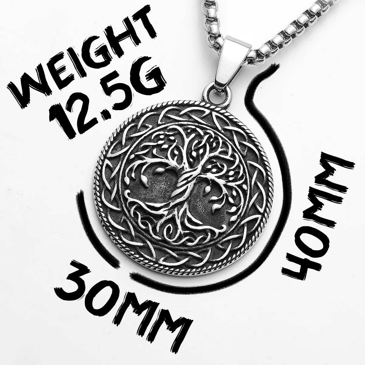 Double Side Tree of Life Men Necklaces With Pendant Stainless Steel Jewelry For Male Women Punk Accessories Gifts Wholesale