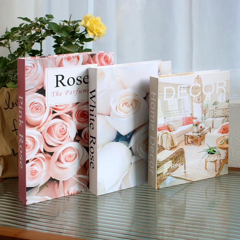 3Pcs Foldable Fashion Fake Books Living Room Decoration Designer Books Coffee Table Ornaments Club Hotel Room Villa Prop Books