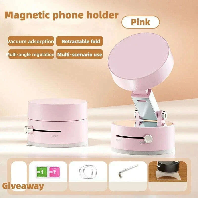 Suction cup magnetic suction car phone holder strong vacuum suction car navigation holder folding magnetic suction phone base