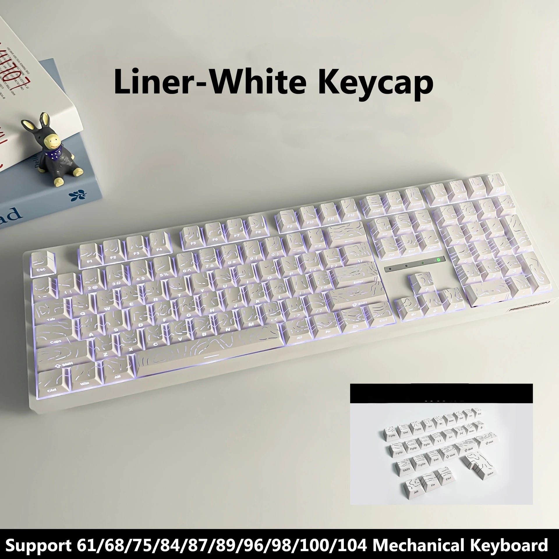 2026 New Cherry Height Keycap Side Print Dual Injection Character Full Set of OEM Keycaps suitable for Mechanical Keyboard