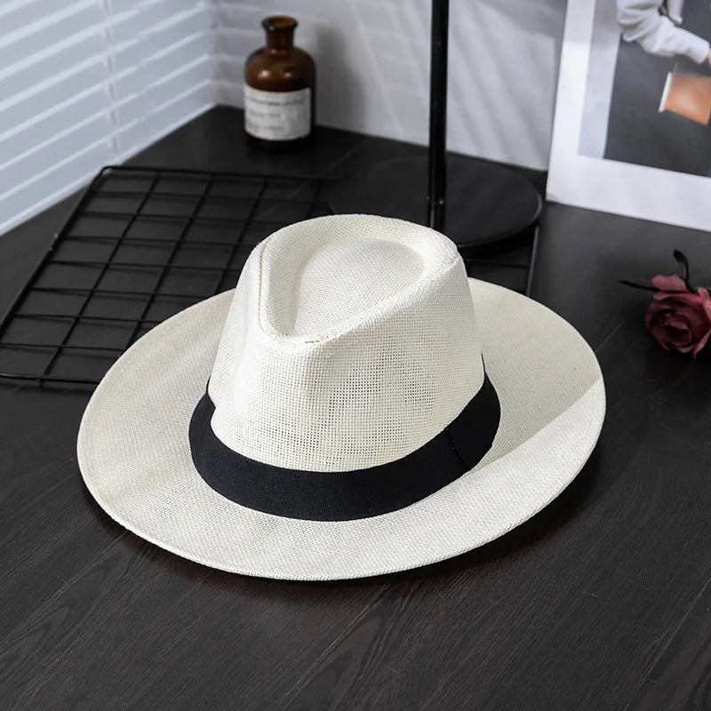 Panama hat men summer fashion travel vacation beach wide brim sun protection sun hat men's sun hat Panama hat women fashion