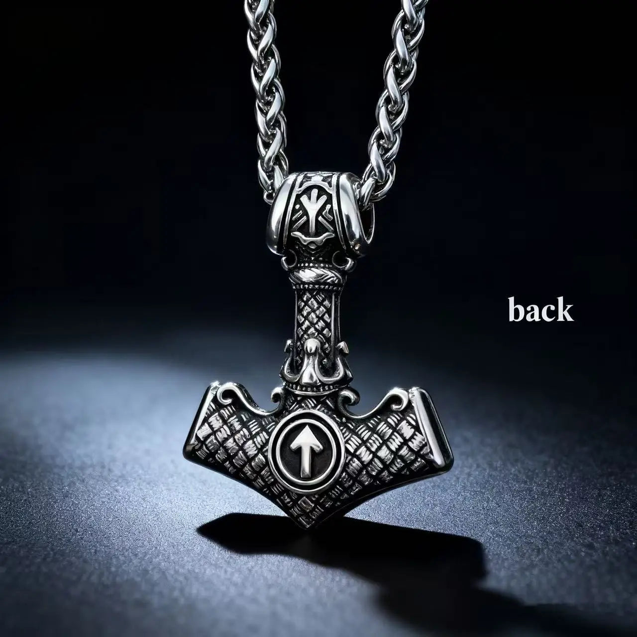 HNSP 316L Stainless Steel Mjolnir Thor Hammer Viking Norse Rune Pendant Necklace For Men Vintage Jewelry Accessories Ideal Gift