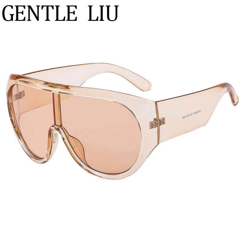 Y2K Oversized Shield Mask Sunglasses Women Futuristic Visor One-Piece Steampunk Big Frame Goggles Punk Shades Windproof...