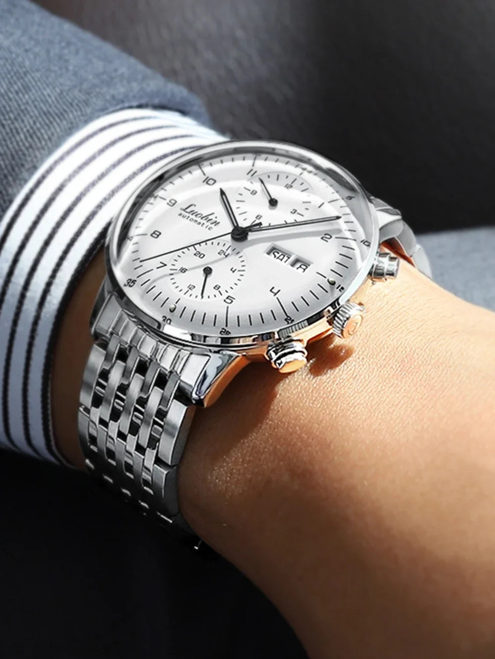 Mens Fashion Mechanical Watches Business Automatic Wristwatch Stainless Steel Luminous Designer Clock Reojes De Hombre...