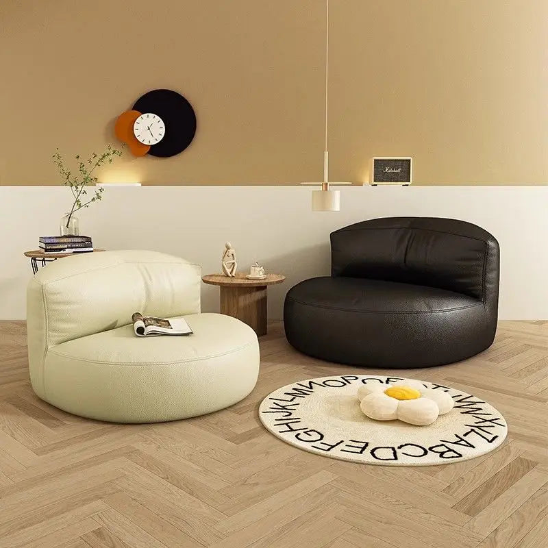 Lazy Sofas Living Room Single Sofa Modern Design Sofa for 1 Person Can Lie Down Beanbag Tatami Thickened Leather Home...