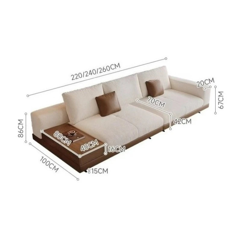 Connery Straight Sofa Linen-cotton Italian Light Luxury Modern Minimalist Living Room Furniture Villa Sofa with Small...