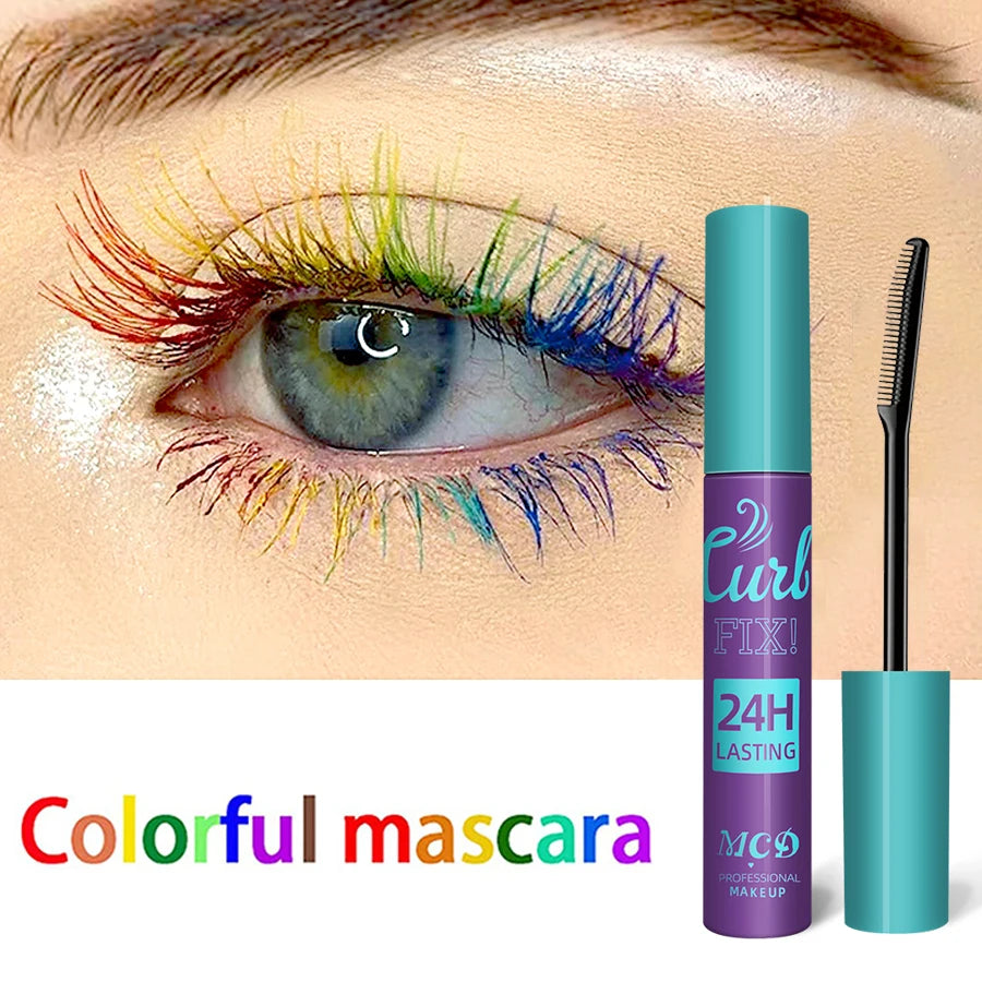 Colorful Slender Mascara Waterproof Fast Drying Curling Eyelashes Multicolor Lashes Makeup Long Lasting Blue Green Cosmetic