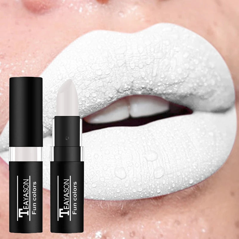 Punk Dark Wine Red Lipsticks Waterproof Easy To Color Makeup Sexy Red Lipstick Matte White Black Lip Gloss Facial Body...