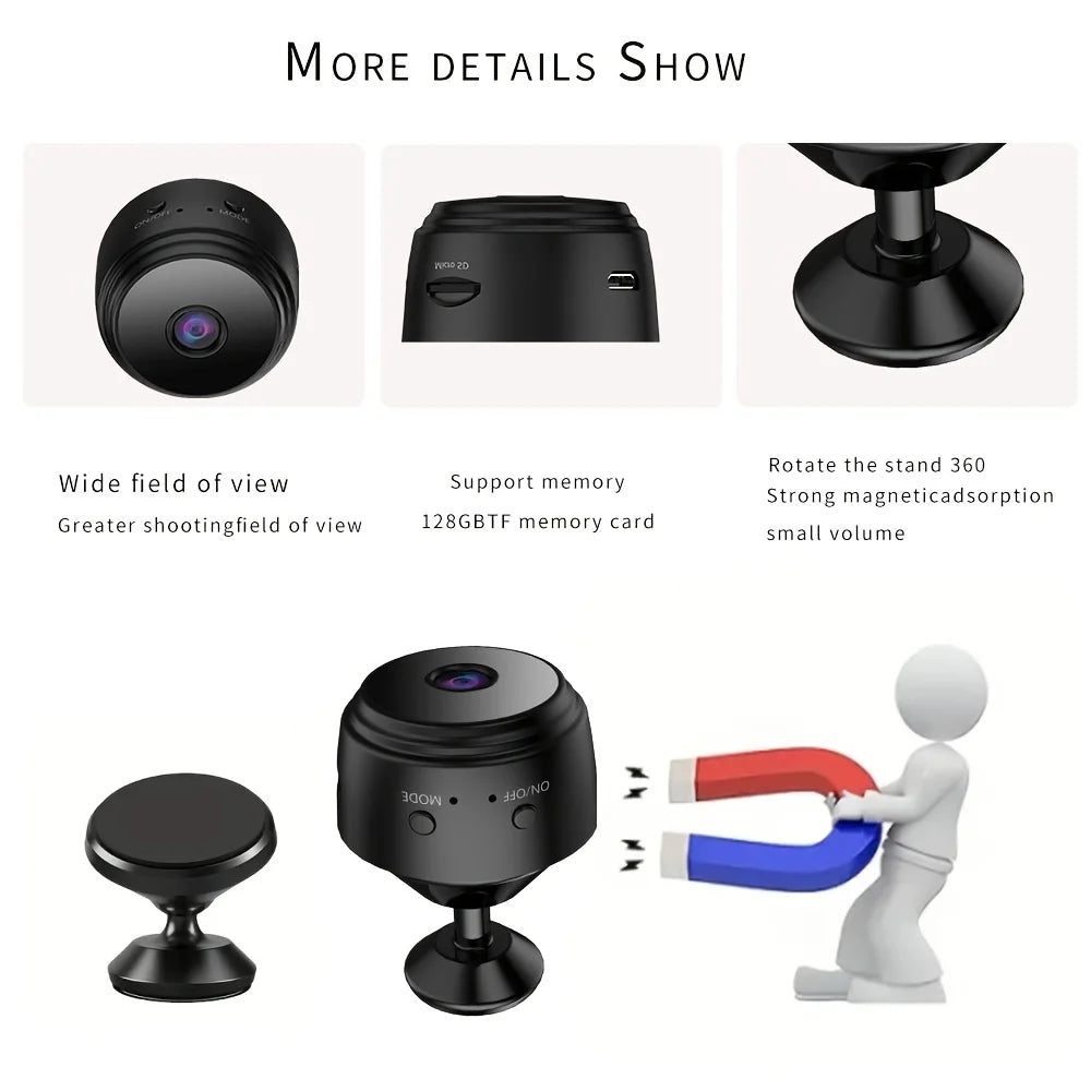 A9 Smart WiFi Security Camera - Wireless Indoor/Outdoor Camera, 2.4GHz WiFi, Remote View App, Motion Alert, Christmas Gift