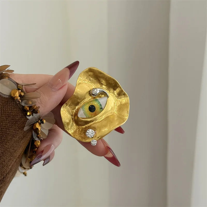 Human face opening single size ring personalized old eyes ring ring