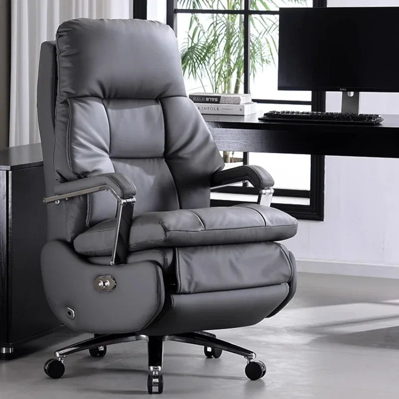 Nordic Leather Boss Chair Electric Business Office Ventilated Massage Chair Sedentary Computer Sillas De Oficina OfficeFurniture - Kimlud