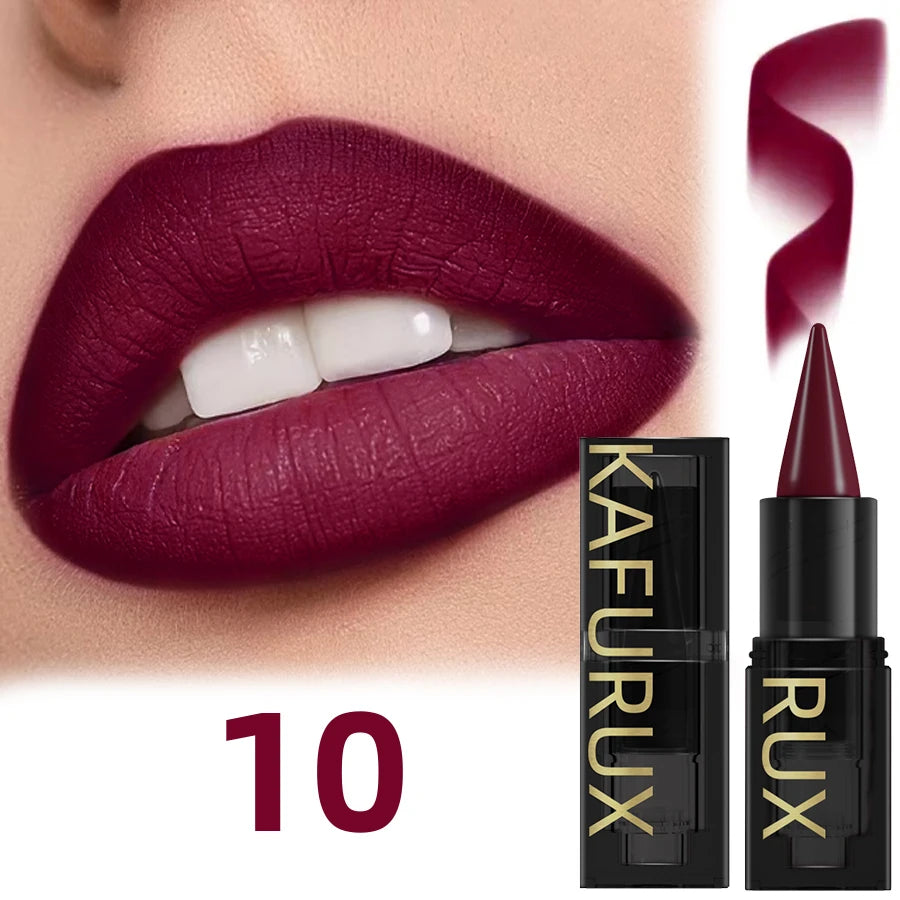 15 Colors Lipstick Waterproof Sexy Red Matte Contour Tint Lipstic Pen Long-lasting Lipliner Pen Non-stick Cup Lip Makeup for Wom