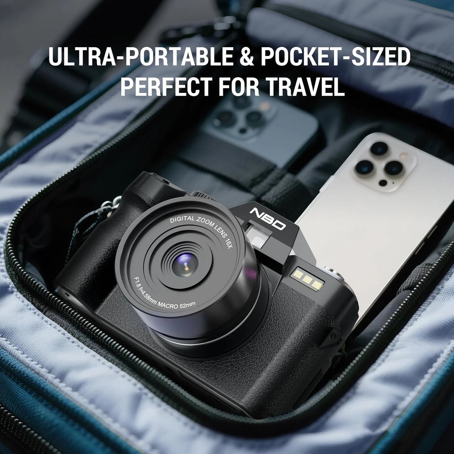 NBD Compact Digital Photography Camera4K Wireless Network Camera Retro Vlog Recorder YouTube 48MP Camera 3"flip Screen - Kimlud
