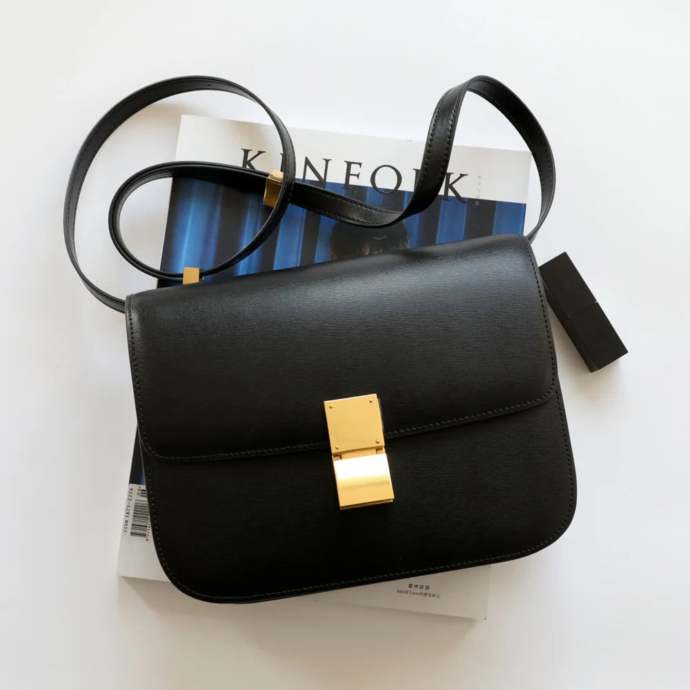 UBELLIN Large Women Handbag Bag Single Flap Lock Fashion Interior Compartment Solid Luxury Shoulder Bags Handbags 2024 - Kimlud