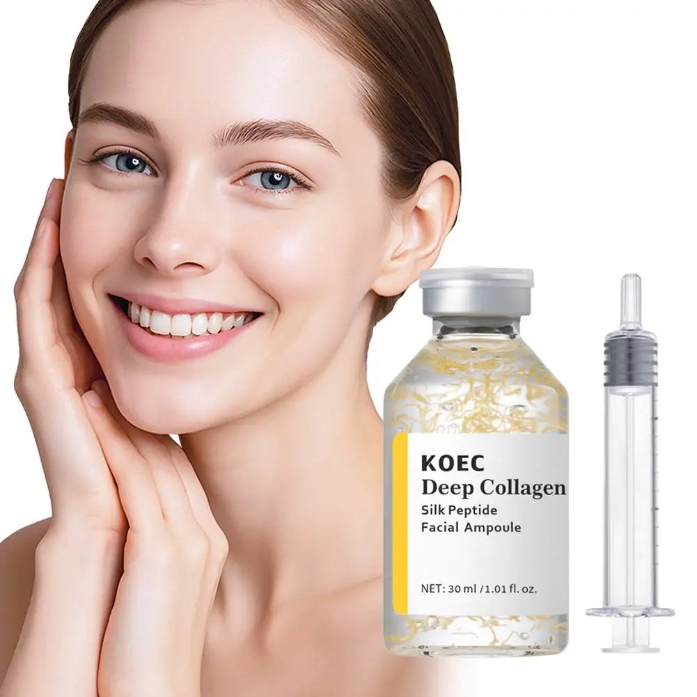 KOEC Deep Collagen Silk Peptide Ampoule 30ml - Korean Anti-Aging, Intensive Lifting, Skin Tightening Firming Serum