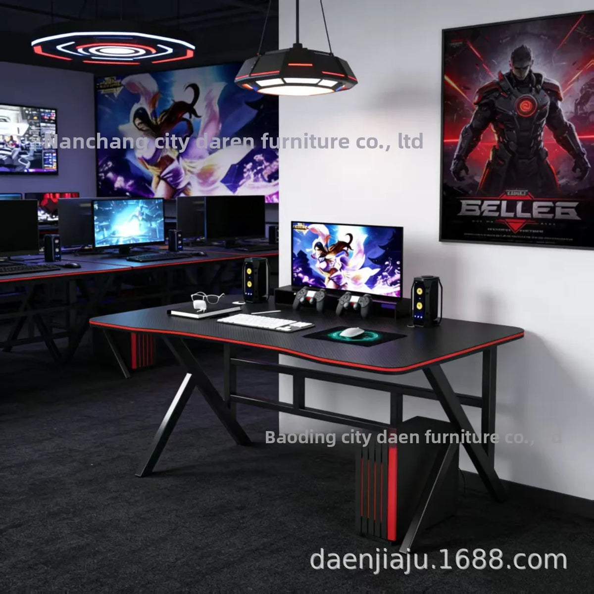 Gaming Desk for PC Desktop Computer Workstation Modern Office Desk Home Study Table Ergonomic Computer Desk for Students...